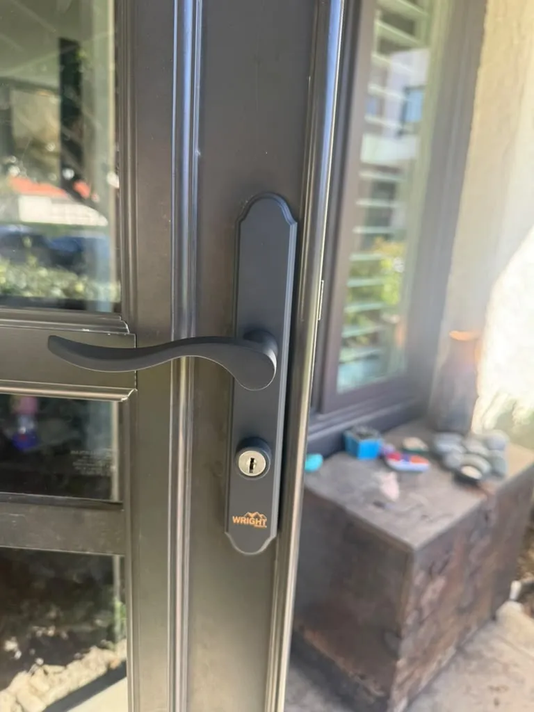 New matte black Wright storm door handle